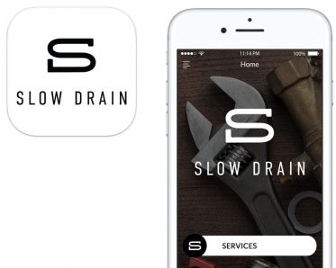 Screenshot of the Slow Drain App featuring app badge